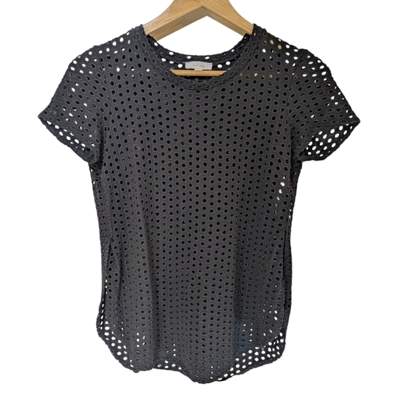 Wilfred Black Short Sleeve Cut Out Tee - Picture 1 of 7